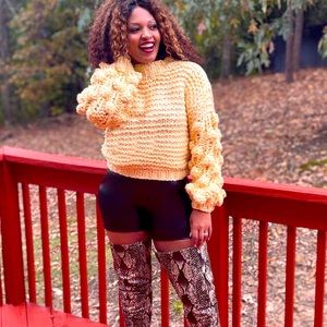 Puff Sleeve Knit Sweater